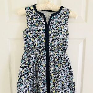 Crewcuts Navy Floral Print Cotton Dress 8